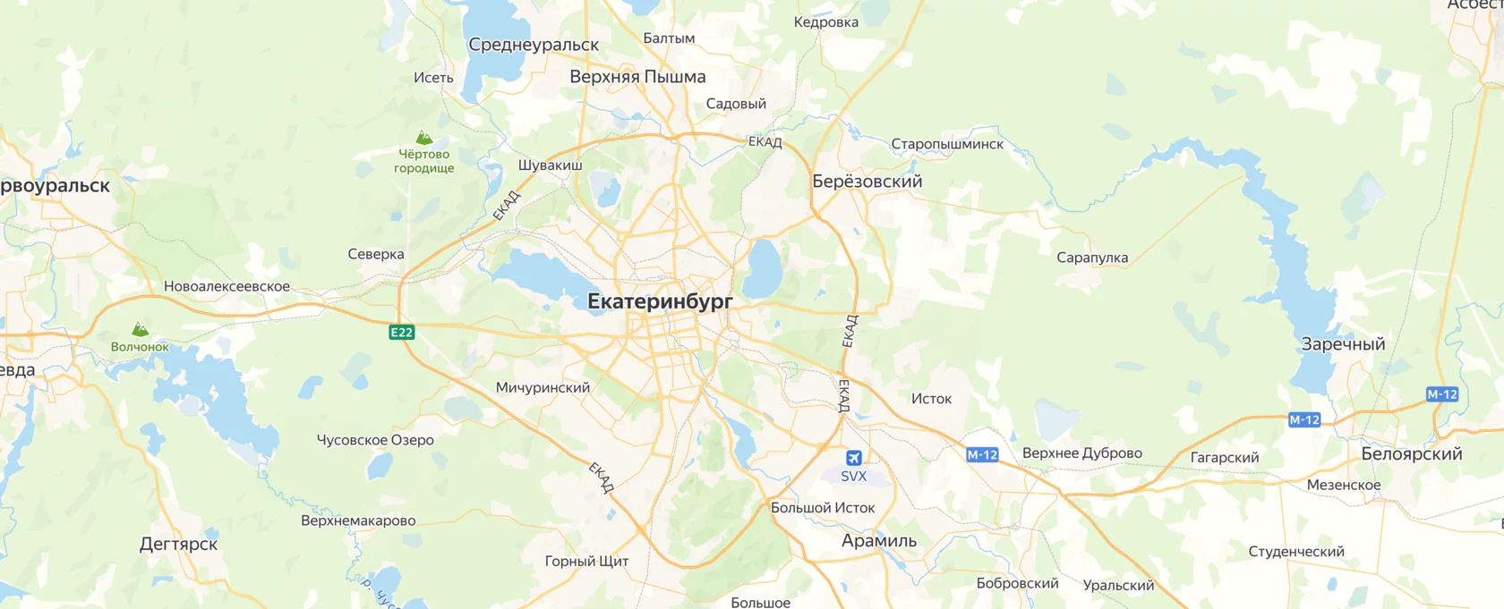 Карта Екатеринбурга